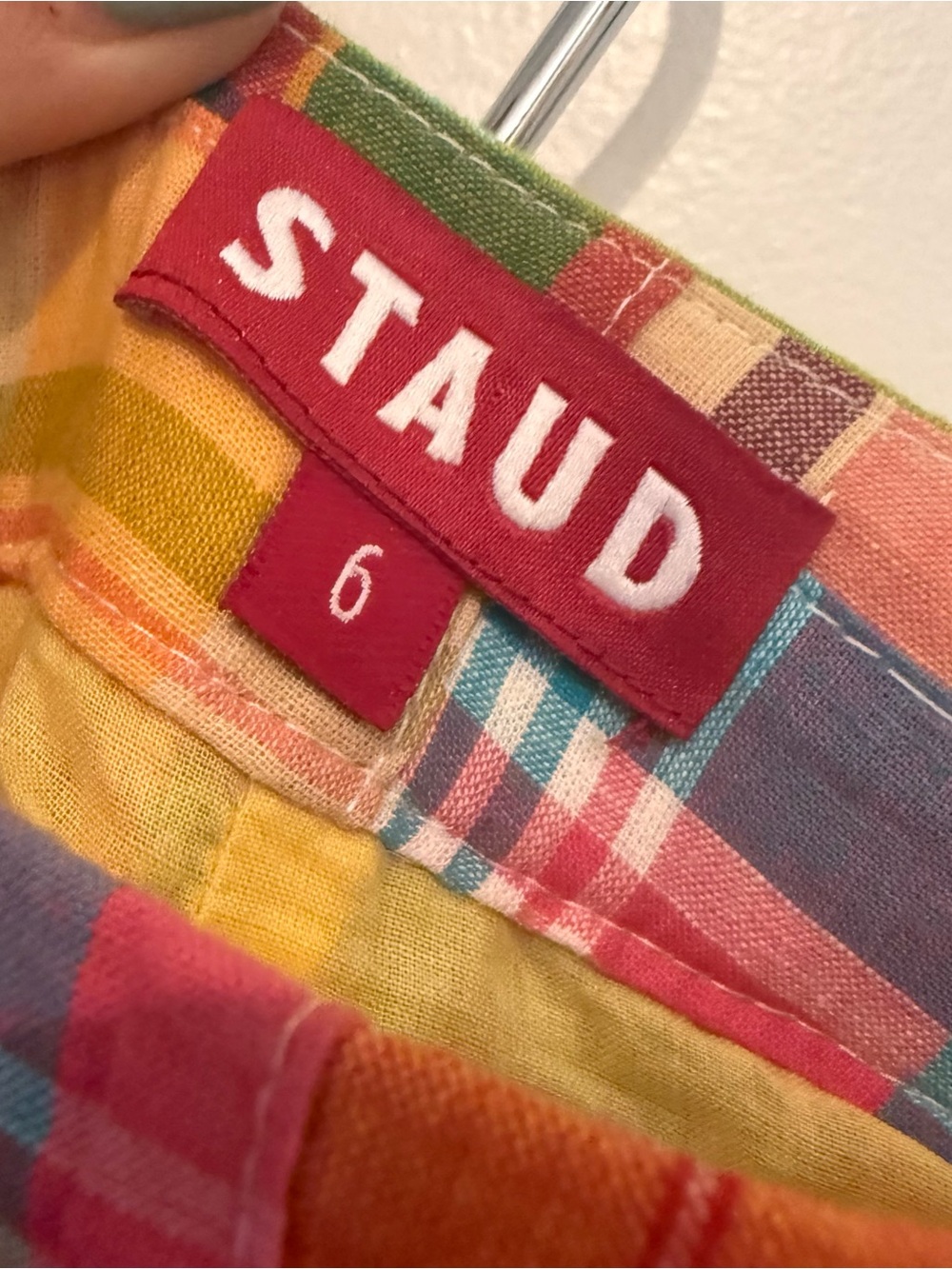 STAUD Multi-Color Plaid Tiered Maxi Skirt - Picture 4 of 5